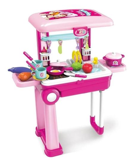 Imagem de Brinquedo Infantil Chef Cozinha Fogão Maleta Rodinha 2 Em 1