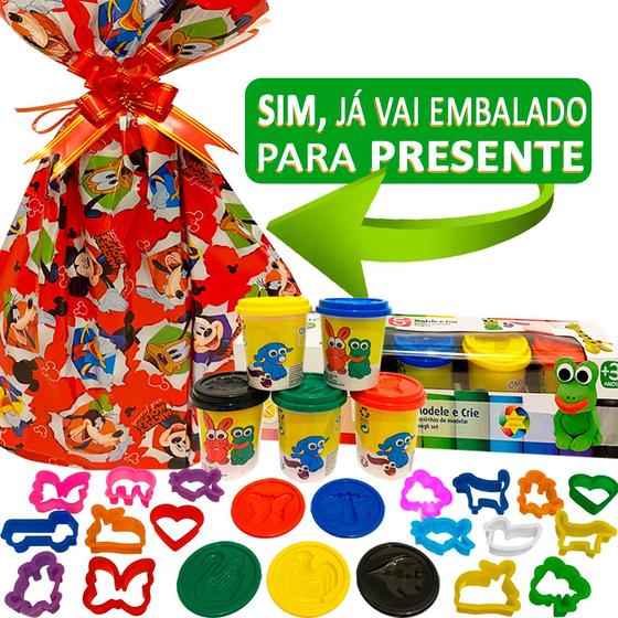 Imagem de Brinquedo Infantil Criança Massinhas Modelar Moldes Forminha