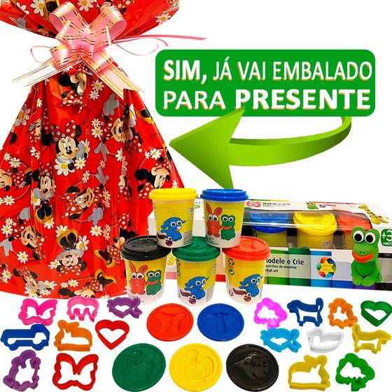 Imagem de Brinquedo Infantil Criança Massinhas Modelar Moldes Forminha