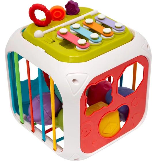 Imagem de Brinquedo Infantil Cubo Multiatividades Sensorial com Xilofone Buba