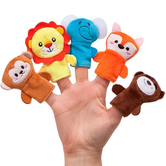 Imagem de Brinquedo Infantil Dedoches Divertidos Animais da Selva Fantoches de Dedo Para Crianças +3 Anos Buba