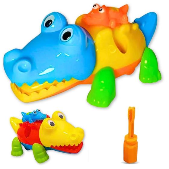 Imagem de Brinquedo Infantil Didático Jacaré Monta Desmonta Educativo