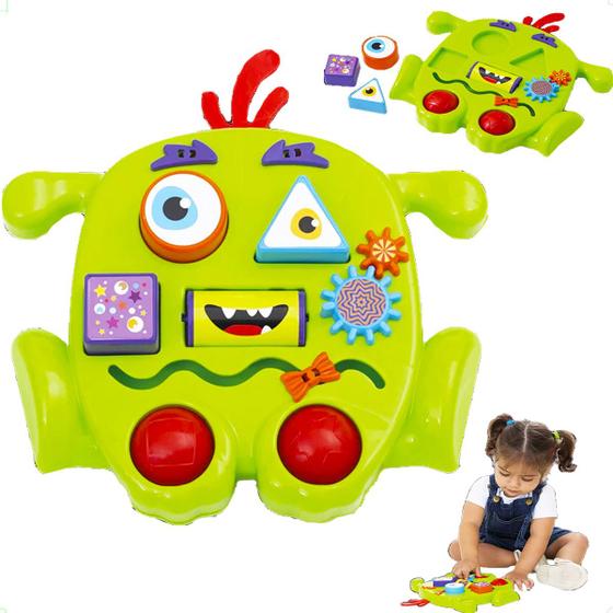 Imagem de Brinquedo Infantil Educativo Bebê 1 Ano Sensorial Encaixe Monster