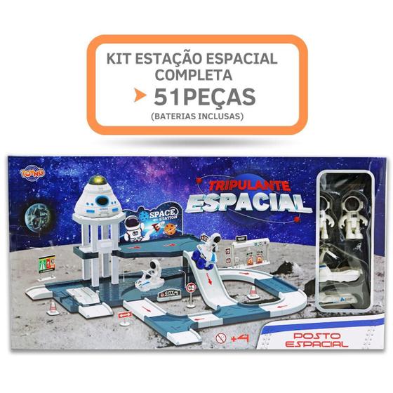 Imagem de Brinquedo Infantil Estação Espacial Completa 51Peças Incluindo Dois Astronautas + Dois Veículos Lunar + Cápsula Espacial