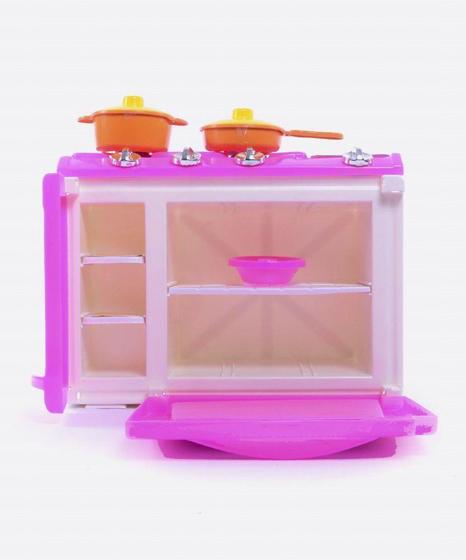 Imagem de Brinquedo Infantil Fogao e Torradeira Cozinha Infinity Rosa Lua De Cristal