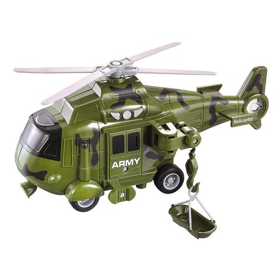 Brinquedo Infantil Helicóptero Militar de Resgate com Botões Luz e Sons ...