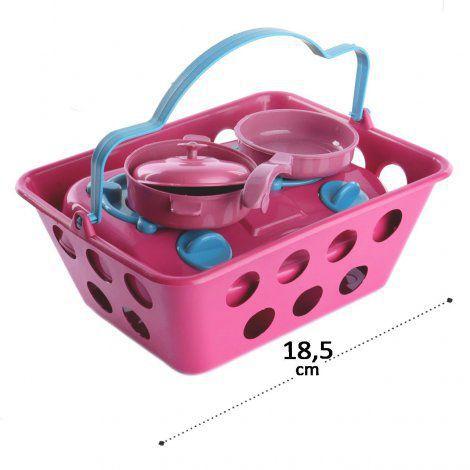 Imagem de Brinquedo Infantil KIT Cozinha 5 Peças Cesta de Compras Princesas