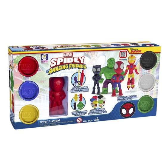 Imagem de Brinquedo Infantil Kit de Massinhas de Modelar com Acessórios Spidey e Amigos Cotiplás - 2700