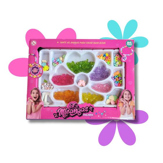 Imagem de Brinquedo Infantil kit de miçangas para fazer pulseiras