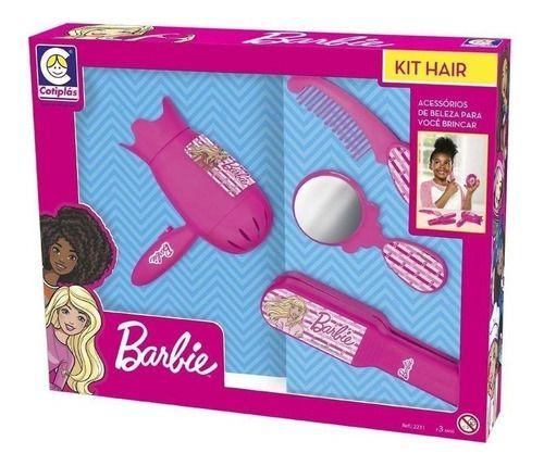 Imagem de Brinquedo Infantil Kit Hair Barbie Com 4 Peças Cotiplas