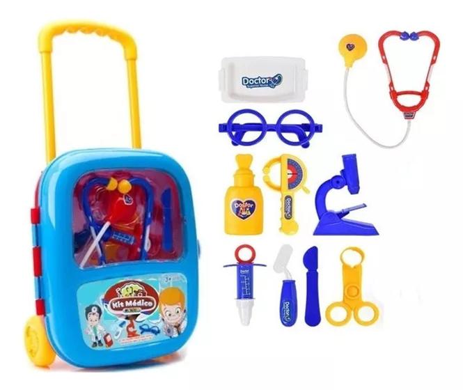 Imagem de Brinquedo Infantil Kit Médico Maleta Doutor Com Rodinhas  Top