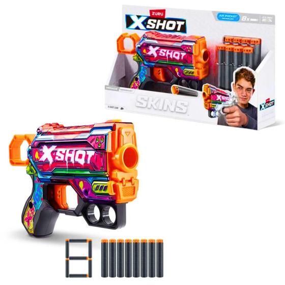 Imagem de Brinquedo Infantil Lançador de Dardos Xshot Zuru Menace Skins + 8 Dardos Modelos Original Candide