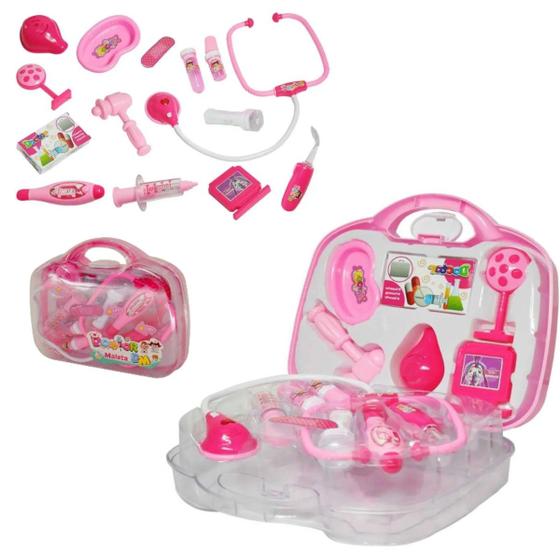 Imagem de Brinquedo Infantil Maleta Educativa Médica Rosa Menina Dm