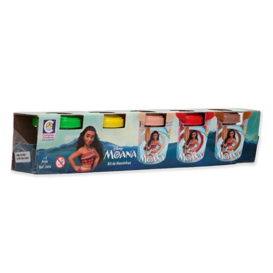 Imagem de Brinquedo Infantil Massinha Moana 5 Potes 50g Colorido