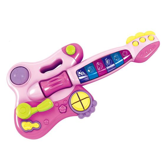 Imagem de Brinquedo Infantil  Minha Primeira Guitarra Elétrica Rosa  Multikids