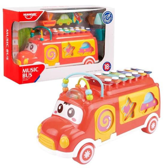 Imagem de Brinquedo Infantil Ônibus Interativo Xilofone Didático