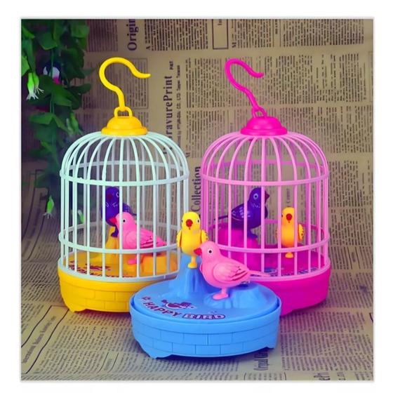 Brinquedo Infantil Passarinho Interativo Com Gaiola Emite Sons Canta ...