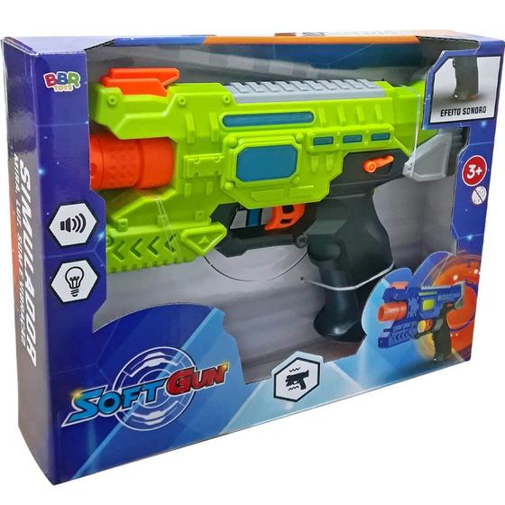 Imagem de Brinquedo Infantil Pistola Soft Gun Som e Luz  Bbr Toys Presente Menino