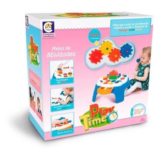 Imagem de Brinquedo Infantil Play Time Mesa Atividades Rosa Recomendado para Crianças a Partir dos 1o Meses Cotiplas - 2049