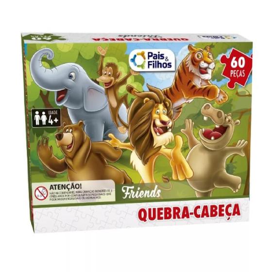 Imagem de Brinquedo Infantil Quebra Cabeça Friends Premium 60 Peças Pais & Filhos