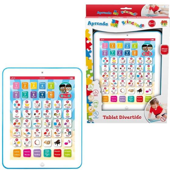 Imagem de Brinquedo Infantil Tablet Divertido Aprenda Brincando PortuguêsInglês - DM Toys