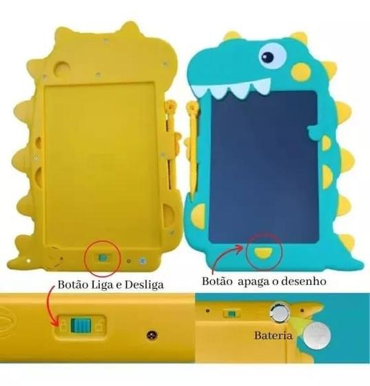 Imagem de Brinquedo Infantil Tablet Mágico Dinossauro Com Canetinha- Verde água