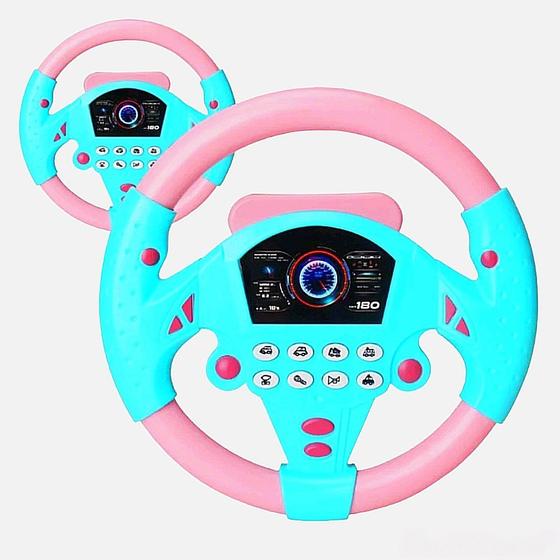 Imagem de Brinquedo Infantil Volante Educativo Musical Com Ventosas Sons e Luzes Envio Rosa Imediato