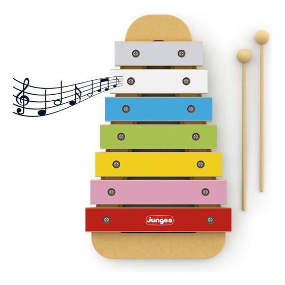 Imagem de Brinquedo Infantil Xilofone Em Madeira Musical Bebe 7 Notas