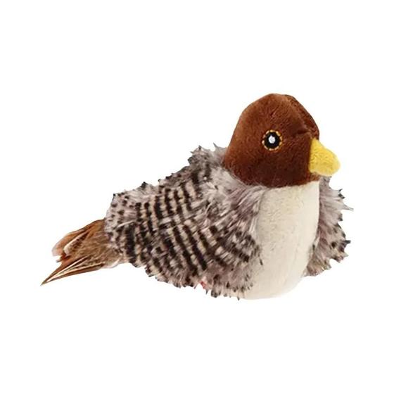 Imagem de Brinquedo Interativo De Pelúcia Com Pena Elétrica, Pássaro De Simulação Com Catnip Para Gatinhos