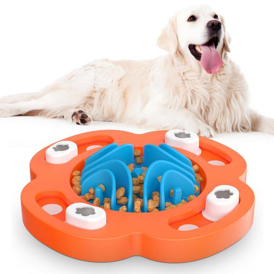 Imagem de Brinquedo interativo de quebra-cabeça de comida Slow Feeder Dog Bowl Feycig