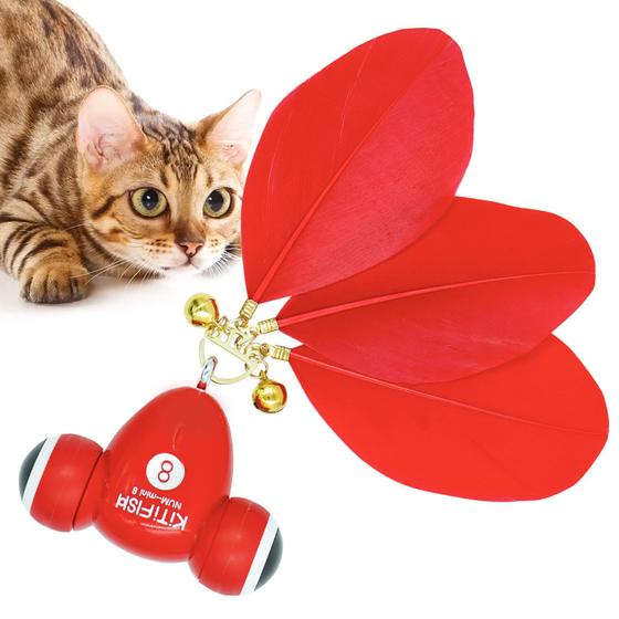 Imagem de Brinquedo interativo para gatos MayMaw KitiFish com pena e sino