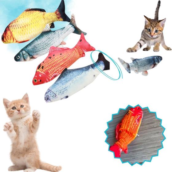 Imagem de Brinquedo Interativo Peixe Elétrico Para Gatos Usb Cat Nip