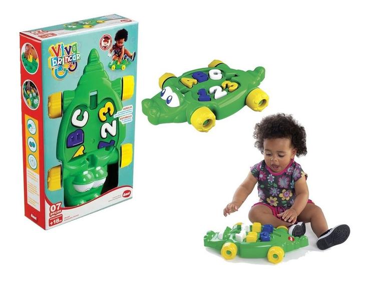 Imagem de Brinquedo Jacaré Bobbydilo Com Peças De Encaixe Dismat
