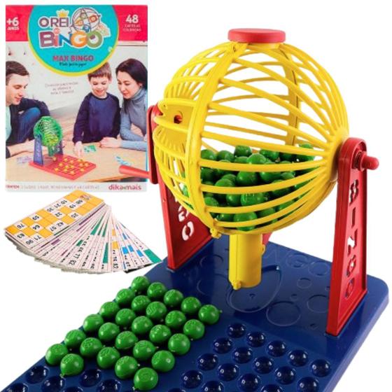 Brinquedo Jogo de Bingo Infantil 90 Bolinhas 12 Cartelas p/ Dia das ...