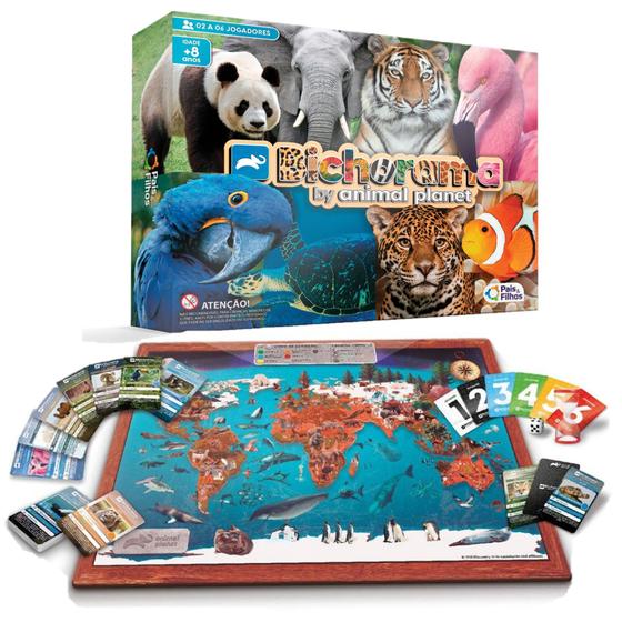 Imagem de Brinquedo Jogo De Tabuleiro Bichorama Animal Planet Infantil