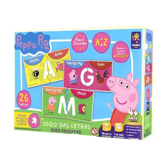 Imagem de Brinquedo Jogo Educativo Letras A a Z Peppa Pig Educativo Alfabetização +3 anos Mimo Toys - 2102