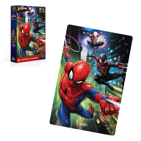 Brinquedo Jogo Infantil Marvel Homem Aranha Spider Man 100 Peças Grande ...