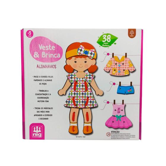 Imagem de Brinquedo Jogo Infantil Veste e Brinca Alinhavos Nig - 0474