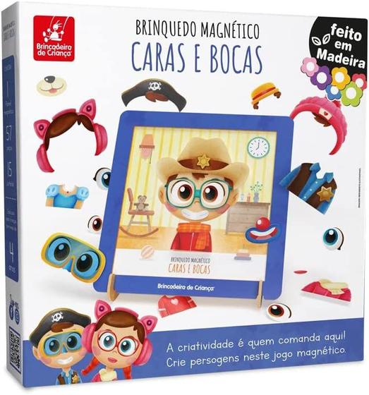 Imagem de Brinquedo Jogo Magnético Caras e Bocas 57 Peças