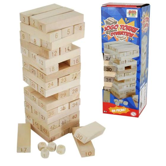 Imagem de Brinquedo Jogo Mesa Caiu Perdeu Madeira 54 Peça Mdf Infantil