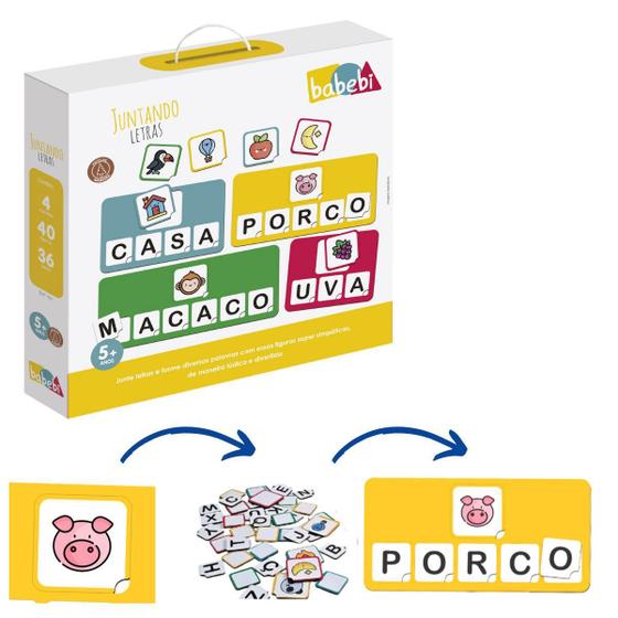 Brinquedo Jogo Pedagogico Infantil Juntando Letras Criança Presente 5 6 ...