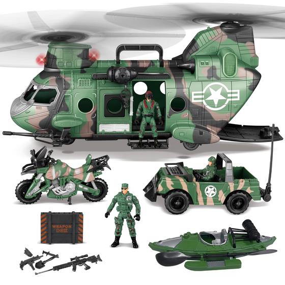 Imagem de Brinquedo JOYIN Helicóptero Militar Jumbo 10 em 1 com Som e Luz Realistas