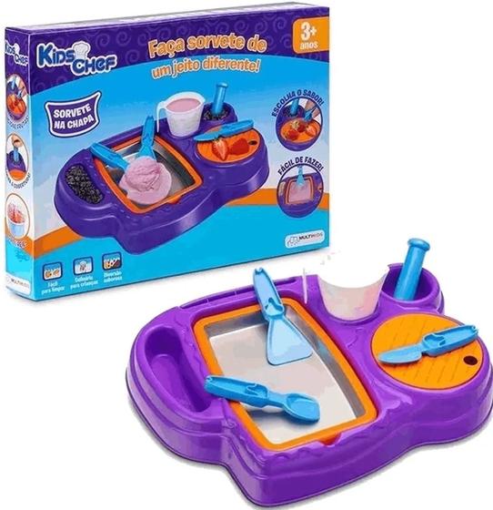 Brinquedo Kids Chef Sorvete Na Chapa Acessórios Azul Multikids Br1403 ...