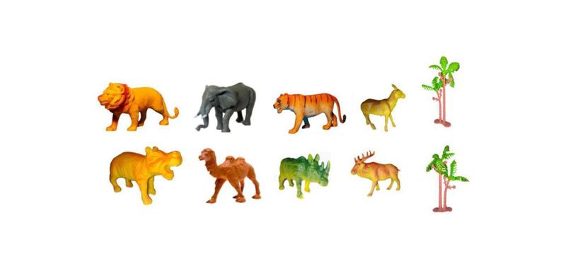 Imagem de Brinquedo Kit 10 Animais Selvagens de Plástico Selva Safari - Toys & Toys