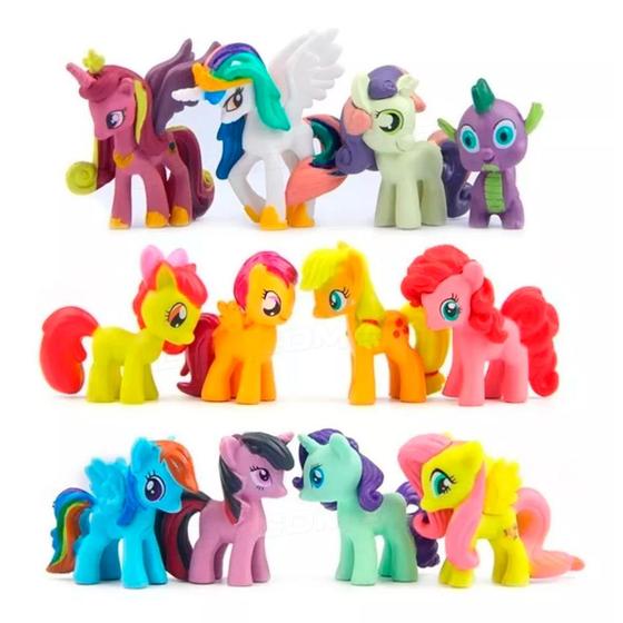 Imagem de Brinquedo Kit 12 Mini Bonecos My Little Poney My Pony