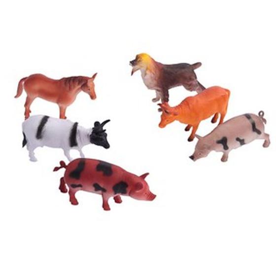 Imagem de Brinquedo KIT Animais de Plástico 06 Peças Vida na Fazenda  - 55528