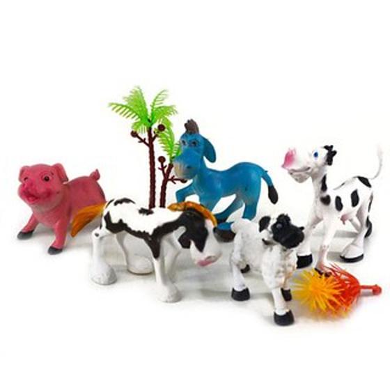 Imagem de Brinquedo KIT Animais de Plástico 07 Peças Fazenda  - 40980