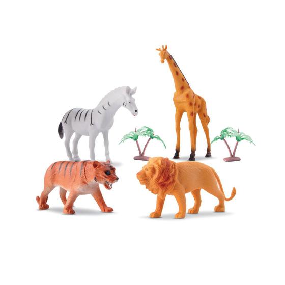 Imagem de Brinquedo Kit Animais Selvagens Na Solapa Com 6 Peças - Bee Toys