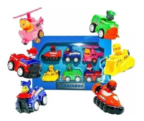 Imagem de Brinquedo Kit carrinhos patrulha 6 carros e 6 cachorros