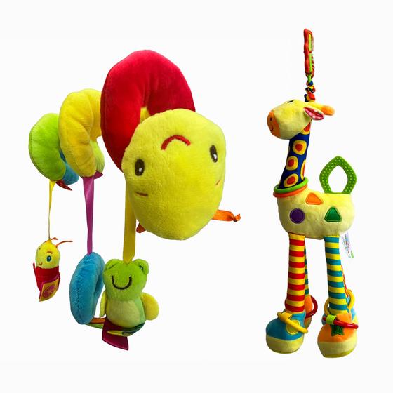 Imagem de Brinquedo Kit Chocalho De Girafa Com Móbile De Centopéia